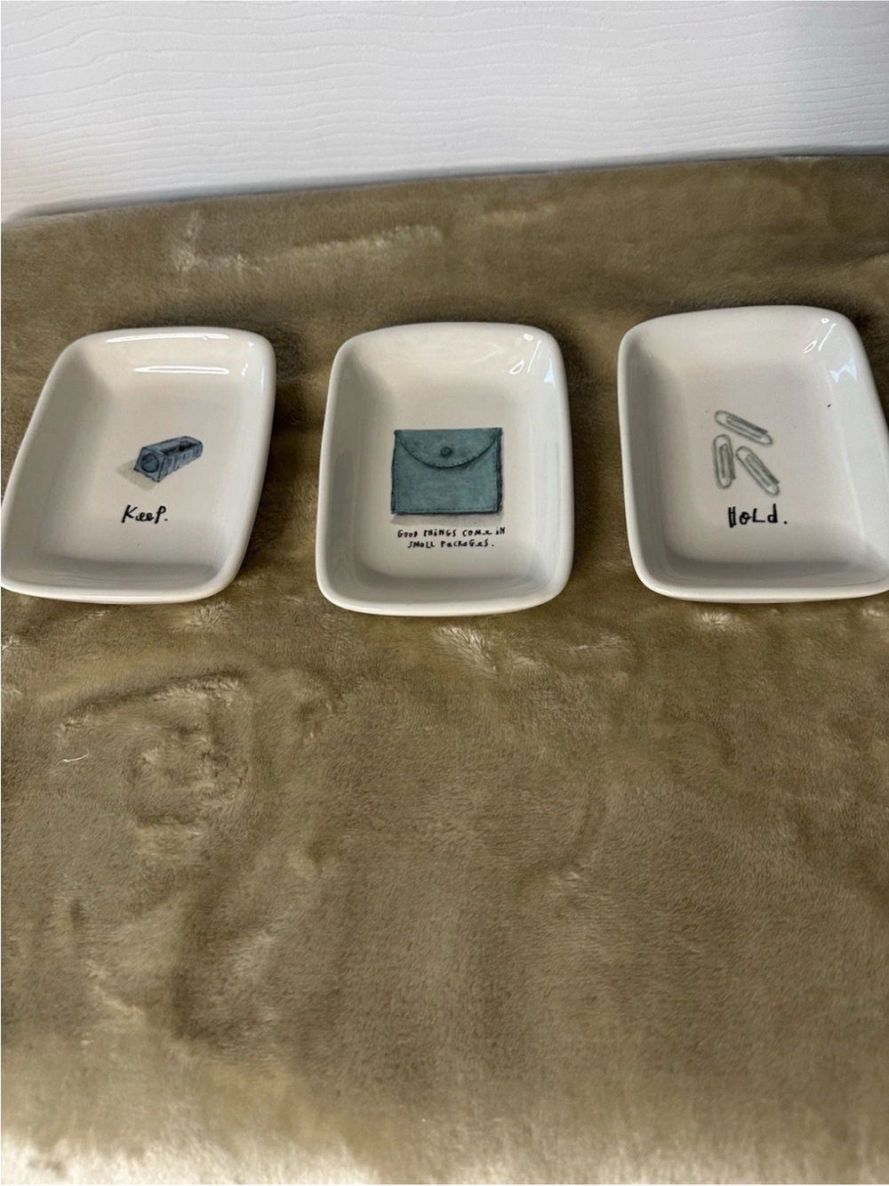 Rae Dunn Ceramic Trinket Trays set of 3 Artisan Collection by Magenta EUC